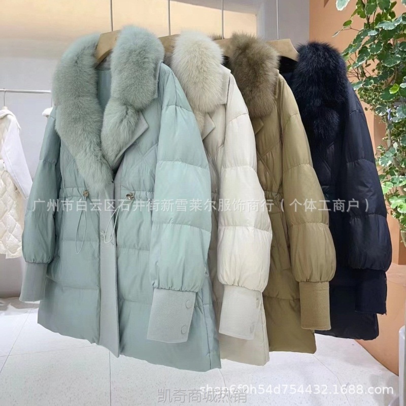 羽绒服女款高端女鵝絨清倉品牌撤柜女装狐狸毛95鹅绒服皮草外套冬