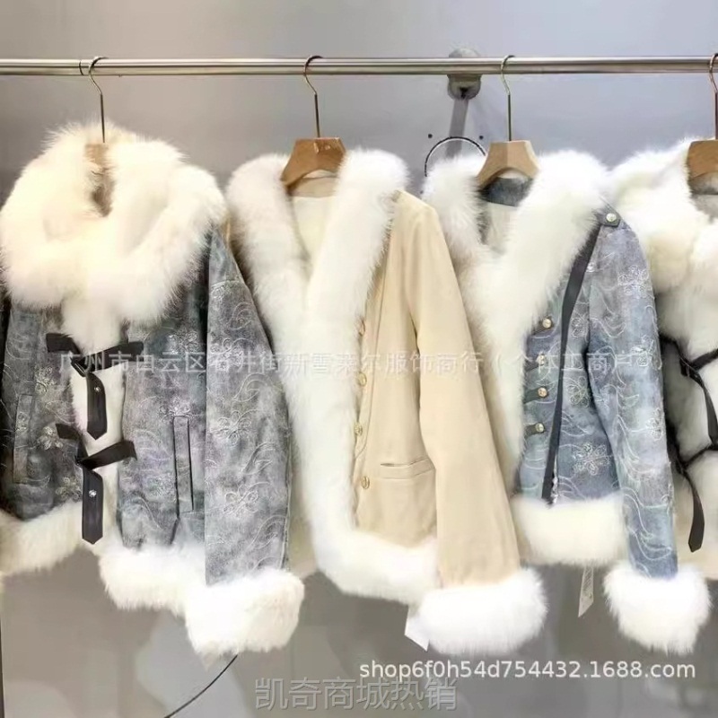 羽绒服女款高端女鵝絨清倉品牌撤柜女装狐狸毛95鹅绒服皮草外套冬
