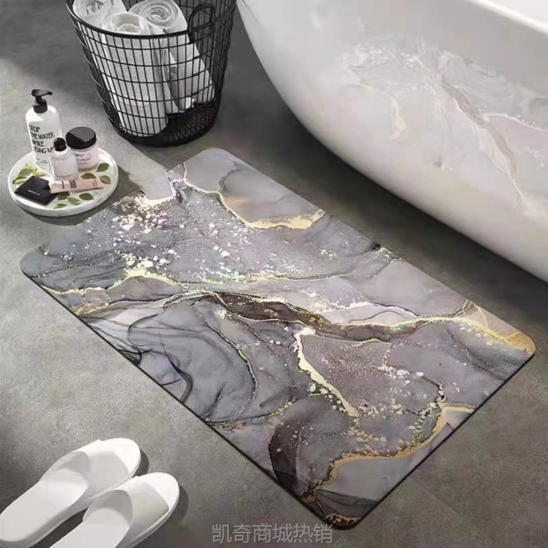厂家批发软硅藻泥浴室脚垫卫生间门口防滑垫地垫吸水速干海藻泥垫