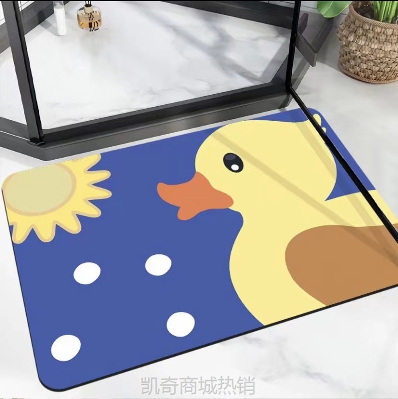 厂家批发一件代发软硅藻泥地垫卡通吸水防滑速干卫生间浴室脚垫