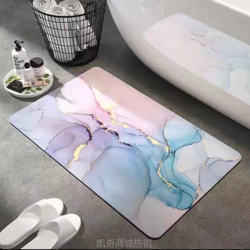 厂家批发软硅藻泥浴室脚垫卫生间门口防滑垫地垫吸水速干海藻泥垫