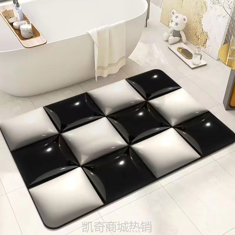 一件代发膨胀风硅藻泥地垫卫生间门口洗手台浴室吸水防滑速干脚垫