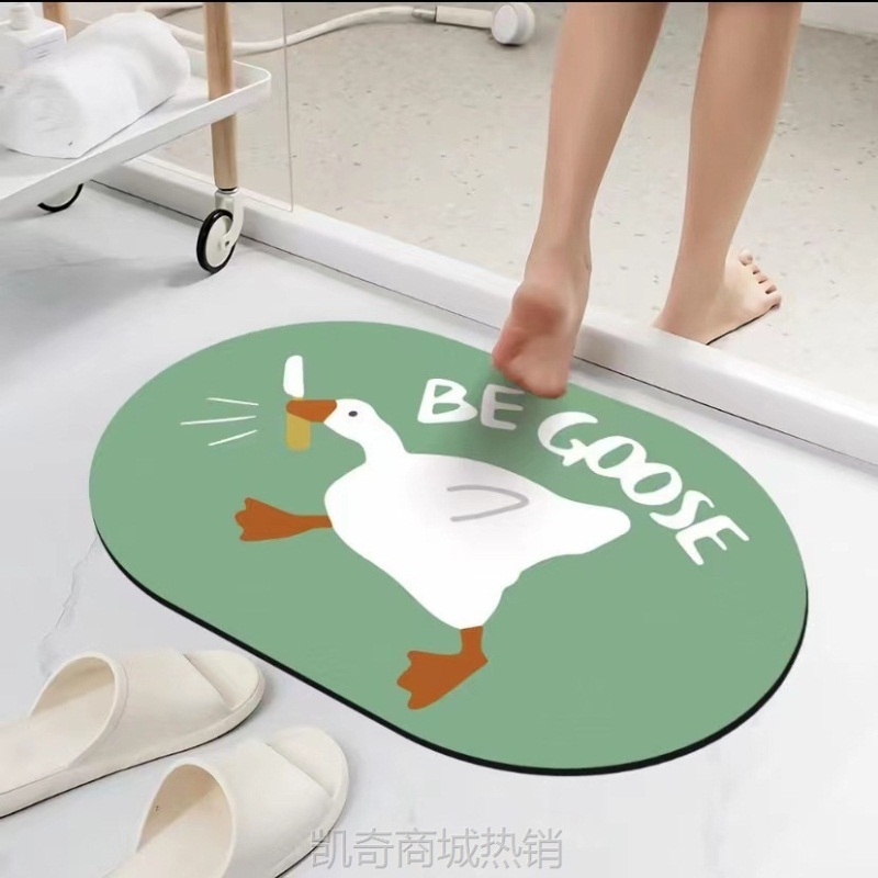 批发可爱卡通软硅藻泥地垫吸水防滑速干脚垫卫生间浴室厕所地垫
