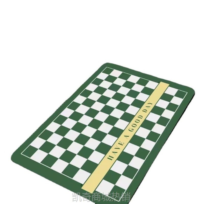 跨境棋盘格软硅藻泥地垫吸水防滑卫生间浴室脚垫厕所卫浴速干地垫