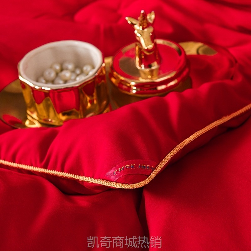 新款大红色结婚陪嫁夏凉被婚庆喜被双人被子四季通用冬被单人加厚