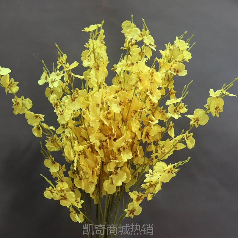 高枝跳舞兰仿真花婚庆绢花假花插花婚礼堂排花背景花装饰花艺花材