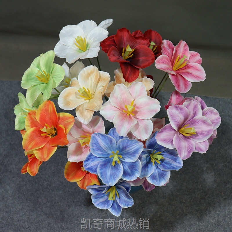 仿真3D翻面郁金香婚礼堂装饰绢花背景墙郁金香插花酒店造景花艺