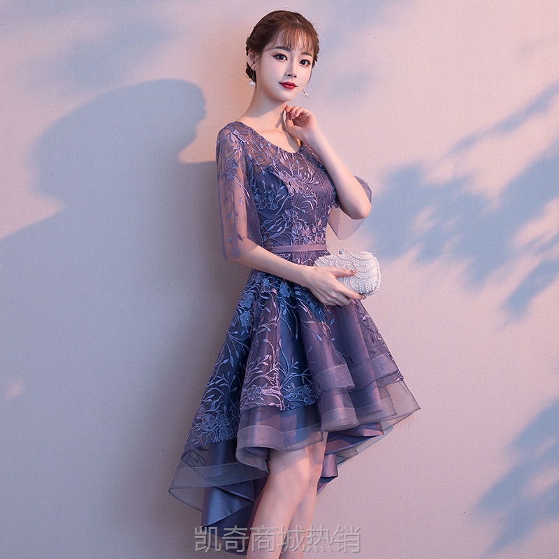 宴会晚礼服2020新款高贵优雅端庄大气名媛短款聚会洋装小礼服裙女