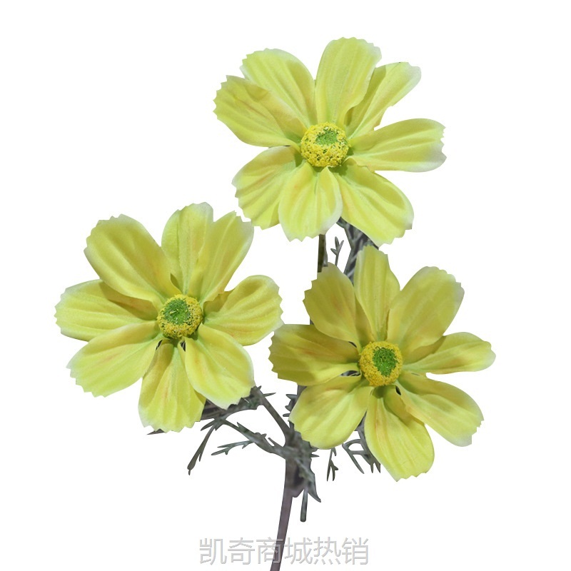 仿真3D植绒格桑花婚庆装饰绢花清新田园风家居插花摆件软装花材