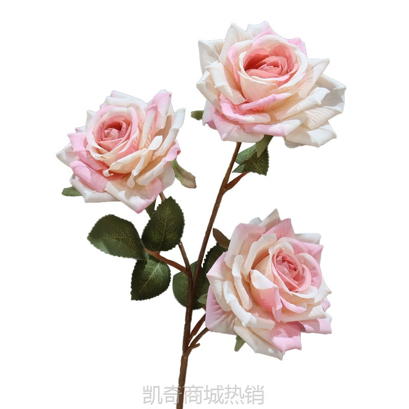 仿真卡布奇诺玫瑰花婚庆装饰绢花家居摆件客厅餐桌插花干花束装饰