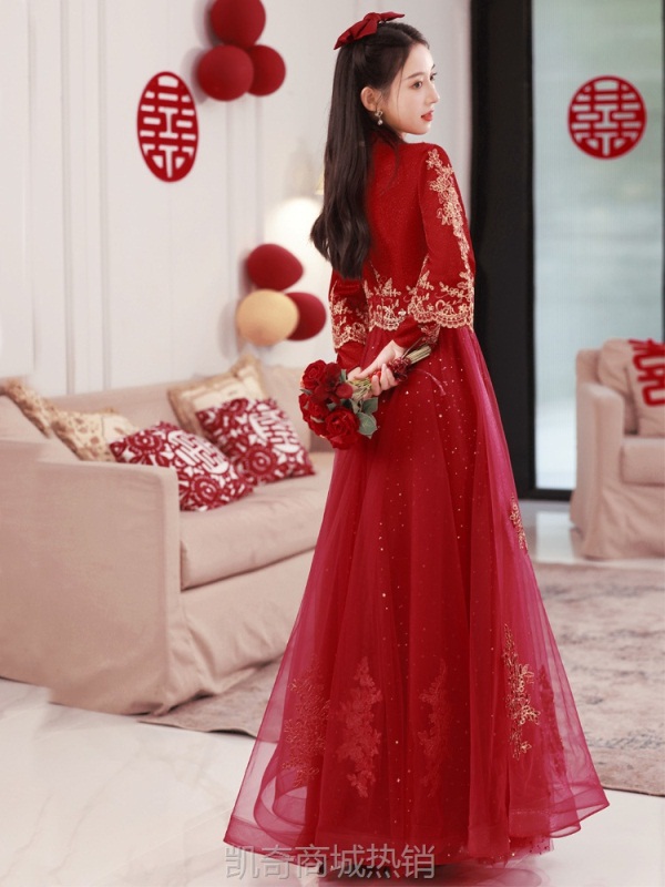敬酒服新娘2024新款红色结婚礼服裙高级质感中式婚纱显瘦秀禾服女