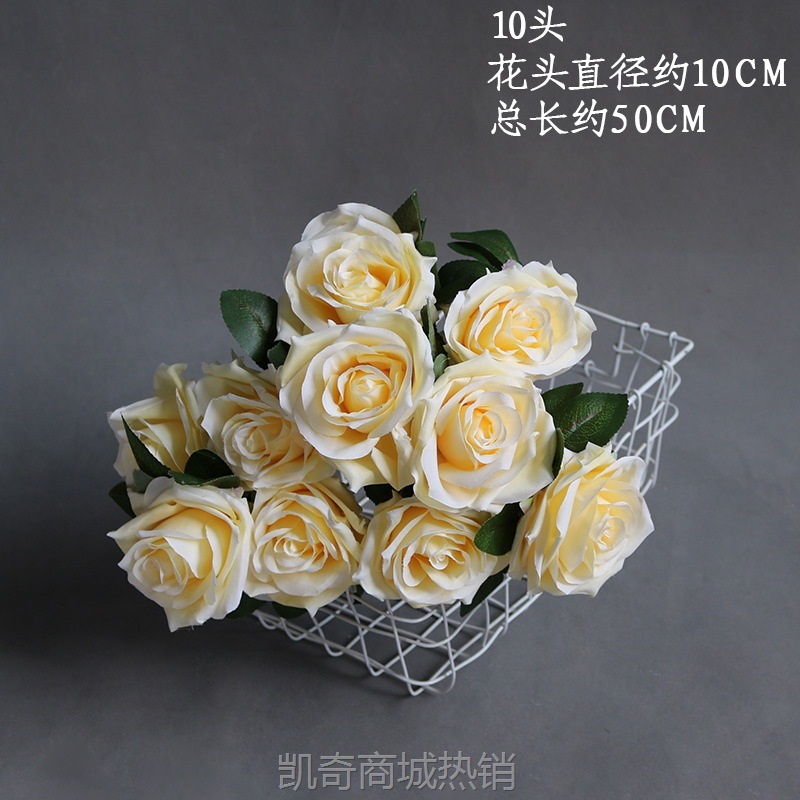 仿真花香槟色婚庆花材婚礼堂花艺绣球玫瑰洋牡丹婚礼插花花艺绢花