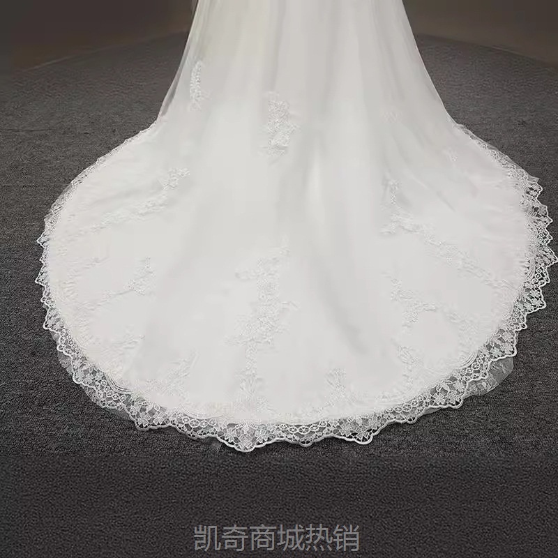 婚纱2024新款抹胸显瘦鱼尾拖尾甜美蕾丝法式轻奢新娘出门轻婚纱秋