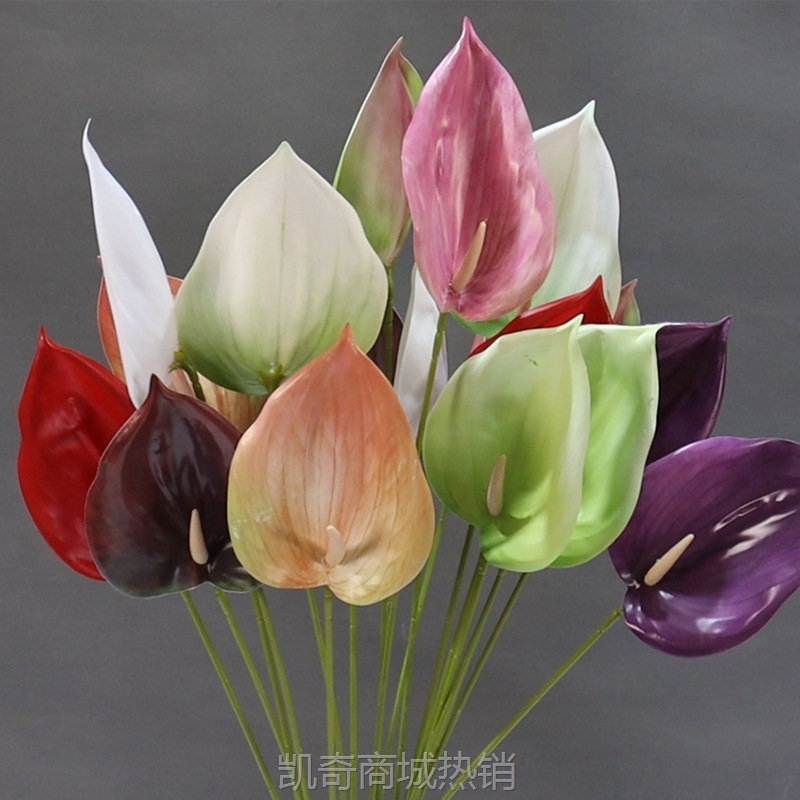 婚礼仿真花材观音莲火鹤绢花婚礼堂吊顶装饰假花背景花艺插花布置
