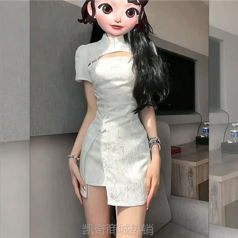 改良旗袍国风少女款甜辣风新中式连衣裙日常可穿小个子包臀短裙女
