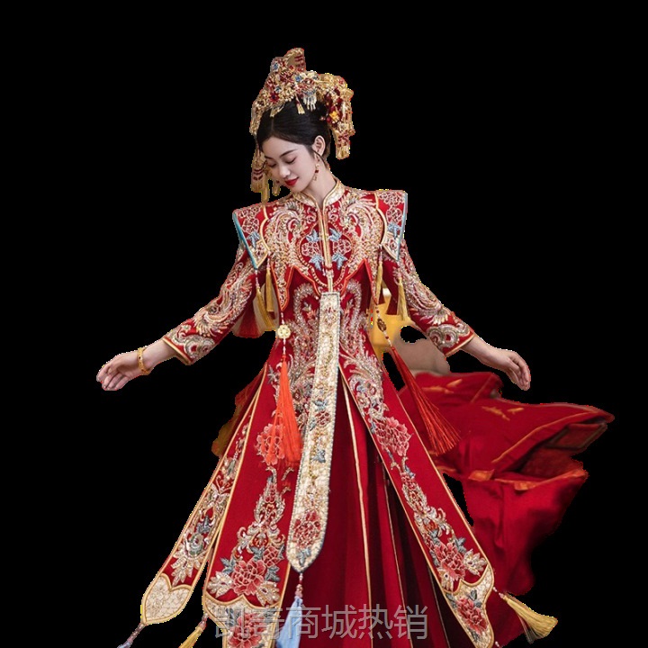秀禾服婚服2024新款新娘结婚中式婚纱敬酒服小个子嫁衣奢华出阁服