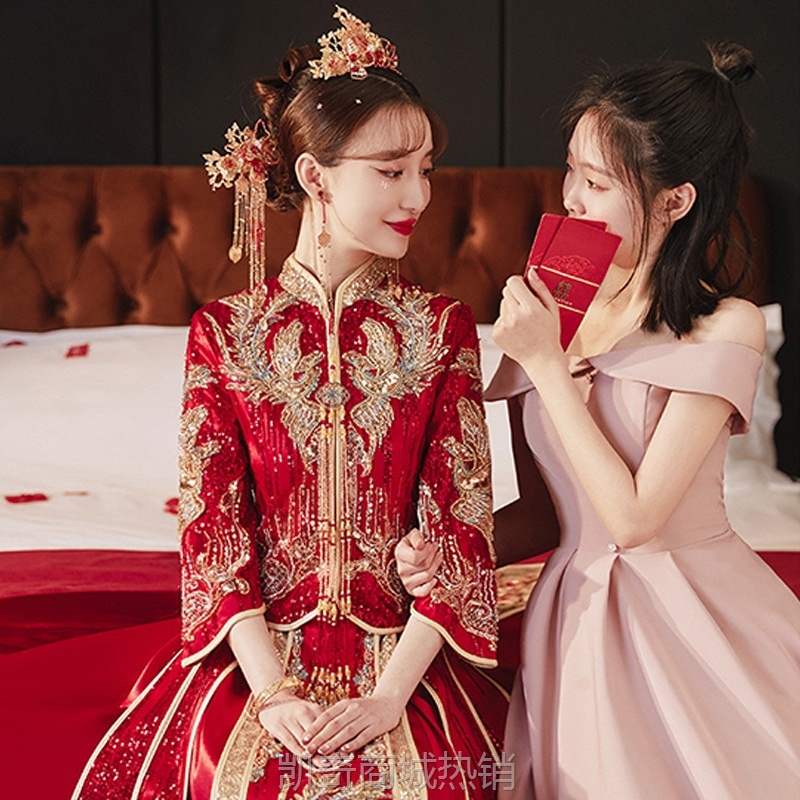 秀禾服2024年新款新娘敬酒服中式嫁衣婚纱结婚礼服龙凤褂高端显瘦