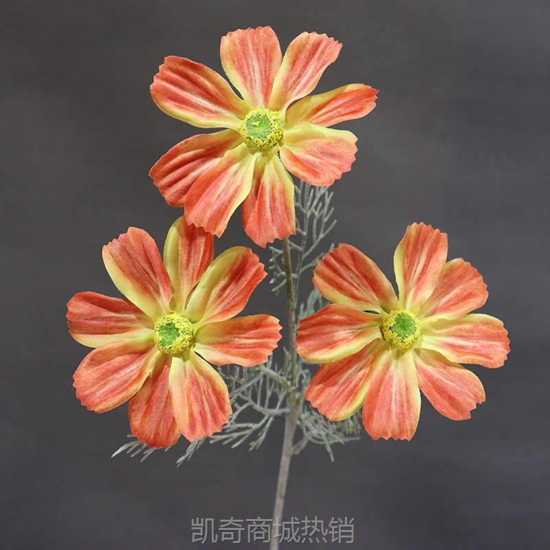 仿真3D植绒格桑花婚庆装饰绢花清新田园风家居插花摆件软装花材