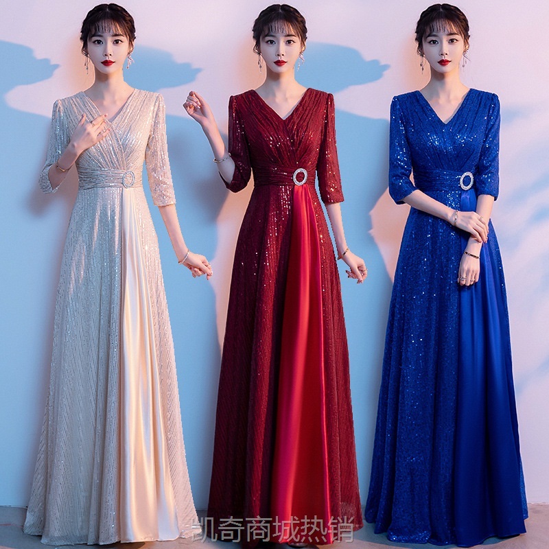 现代大合唱团演出服女大气合唱队礼服朗诵主持人指挥比赛服装气质