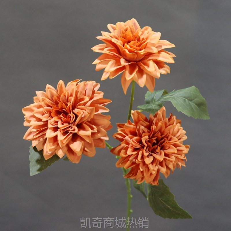 婚庆仿真3头锦绣大丽花婚礼路引摄影插花家居装饰摆件布景装饰花