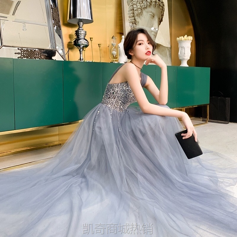 晚礼服气场女王长款年会主持人礼服裙女宴会气质成人礼连衣裙名媛