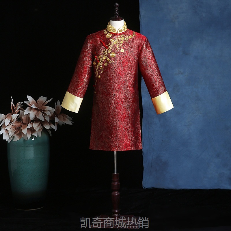 新款新郎服中式婚礼结婚礼服婚服古装手工刺绣古风新郎敬酒服喜服