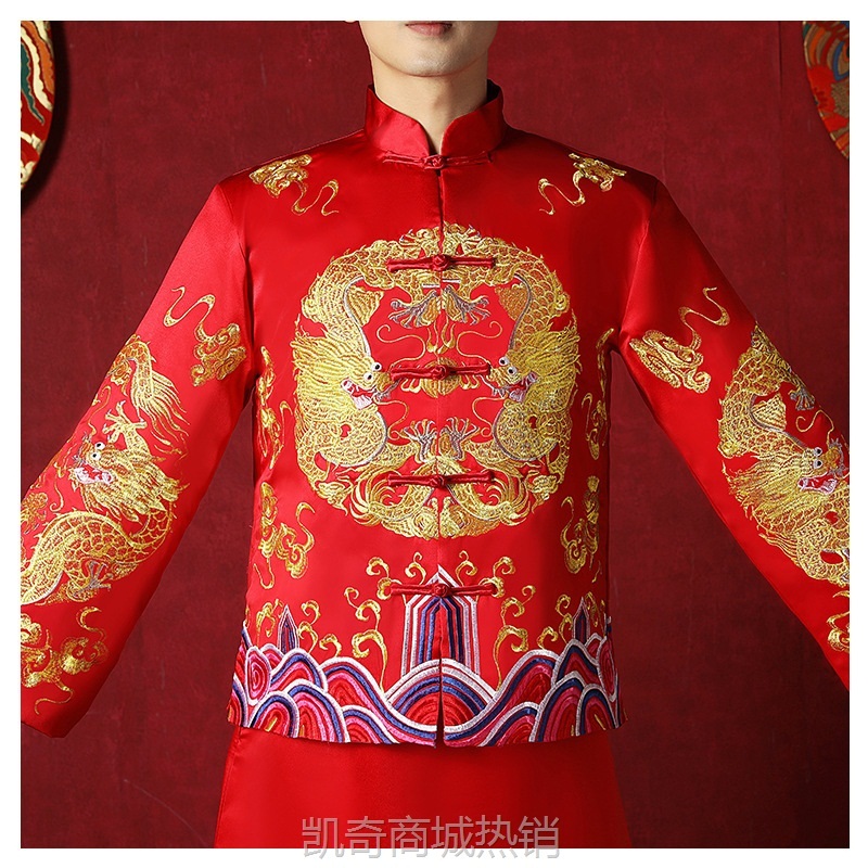 男士秀禾服马褂式中式新郎服2024新款结婚礼服男装秀禾男婚服男款