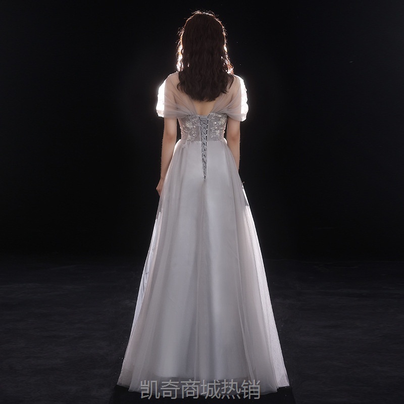 宴会小晚礼服裙女2024新款质感显瘦伴娘服秋冬生日小个子艺考礼服
