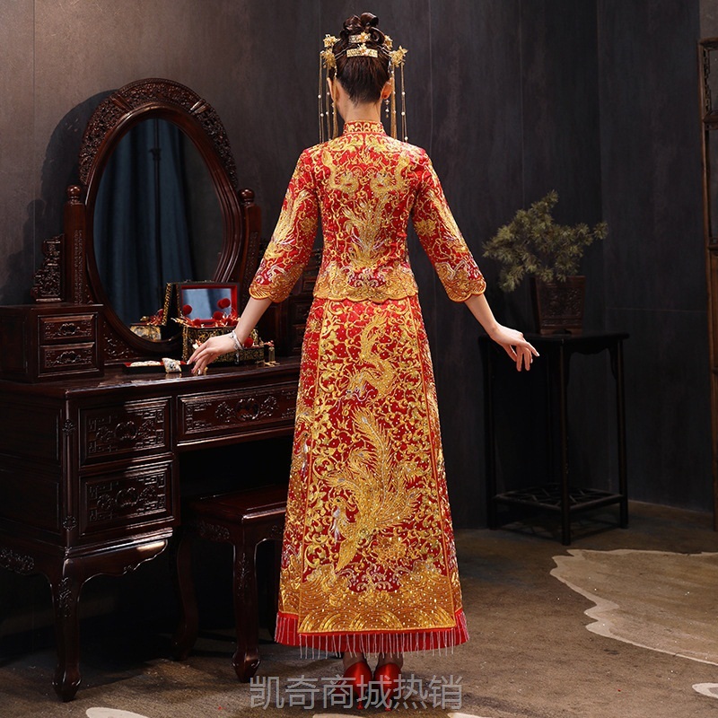 秀禾服新娘2024新款夏季薄款敬酒服结婚嫁衣中国风显瘦龙凤褂