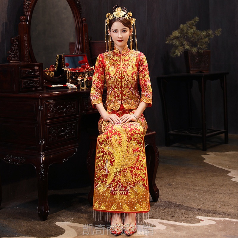 秀禾服新娘2024新款夏季薄款敬酒服结婚嫁衣中国风显瘦龙凤褂