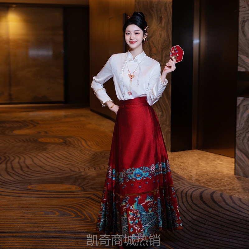新中式马面裙套装订婚敬酒服小个子新娘结婚中式婚服