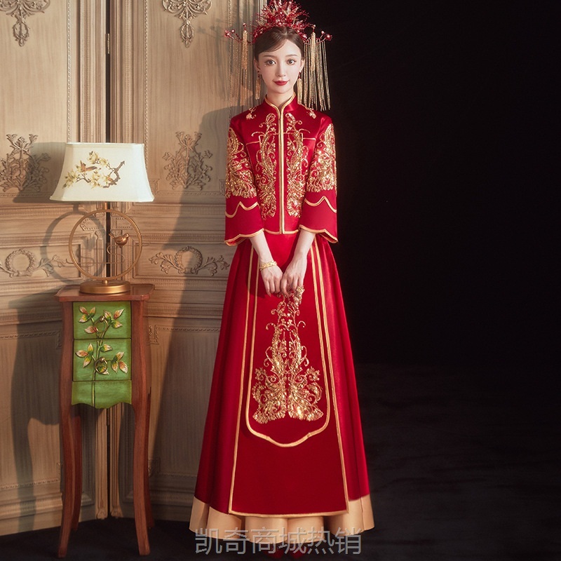 秀禾服2024新款春夏结婚新娘礼服女婚纱中式嫁衣中国风秀和服