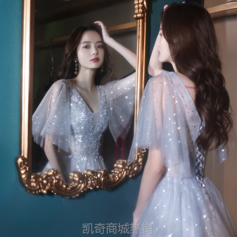 洋装晚礼服裙显瘦超仙气婚纱气质名媛生日毕业礼服2024新款秋冬