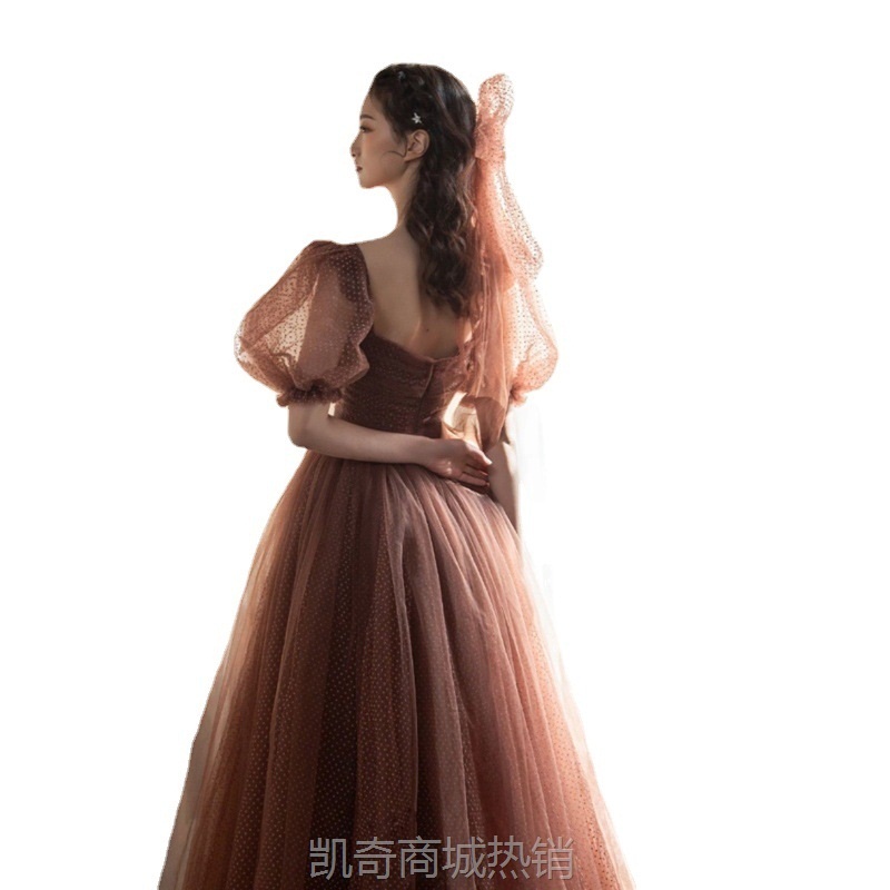 敬酒服2024新款宴会新娘晚礼服宴会艺考主持人订婚礼服裙伴娘服女