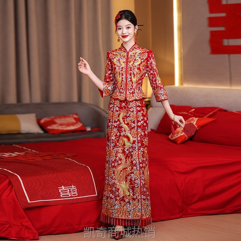 龙凤褂敬酒服新娘2024新款夏季结婚中式嫁衣小个子显瘦婚服秀禾服