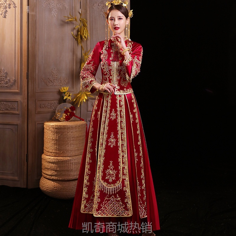 秀禾服新娘2024新款结婚中式婚纱礼服女显瘦龙凤褂敬酒服夏季秀禾