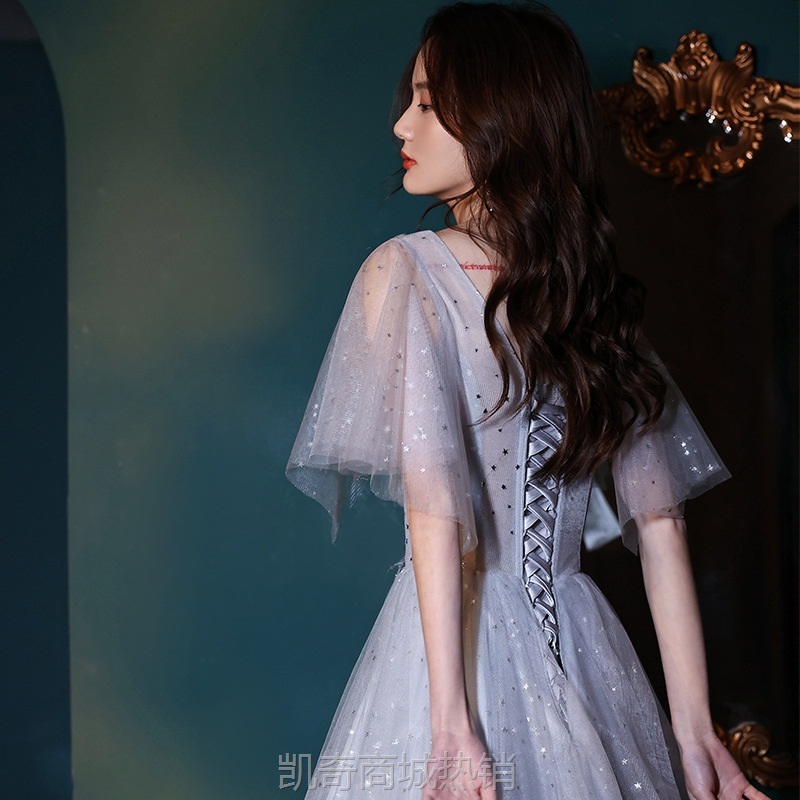 洋装晚礼服裙显瘦超仙气婚纱气质名媛生日毕业礼服2024新款秋冬
