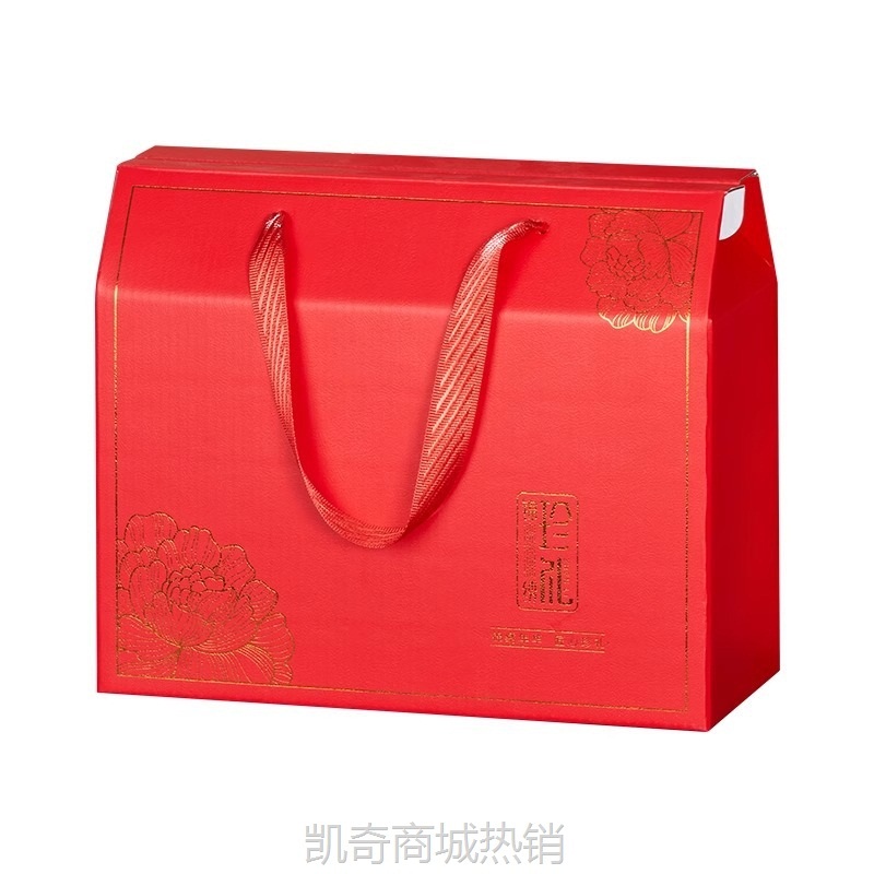 春节年货通用礼盒农副产品食品特产熟食糕点手提彩盒彩箱可加logo