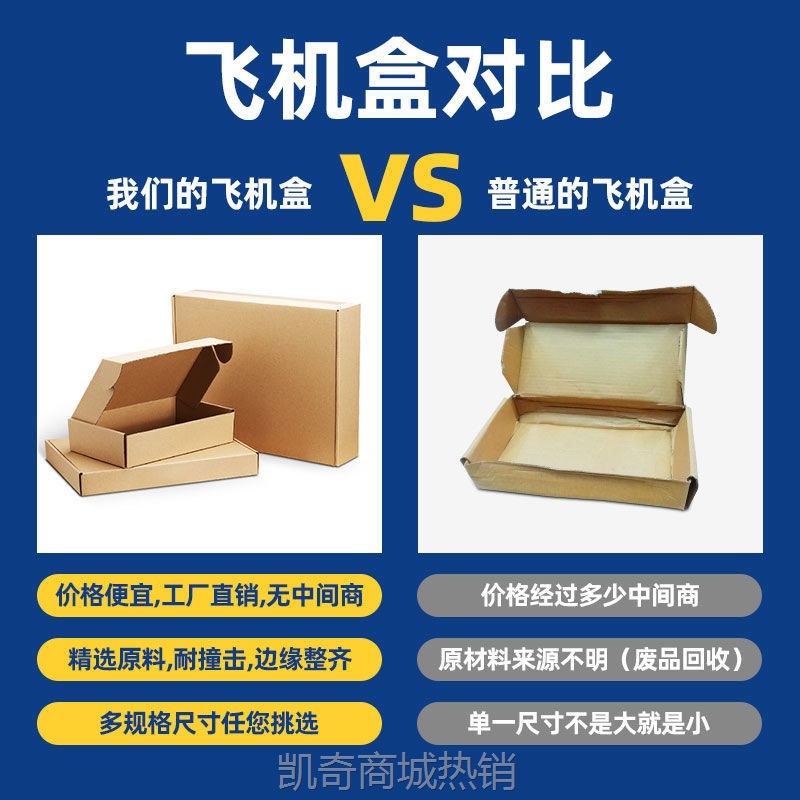 瓦楞飞机盒快递箱子特硬牛皮纸盒子正方形发货打包扁平型礼盒批发