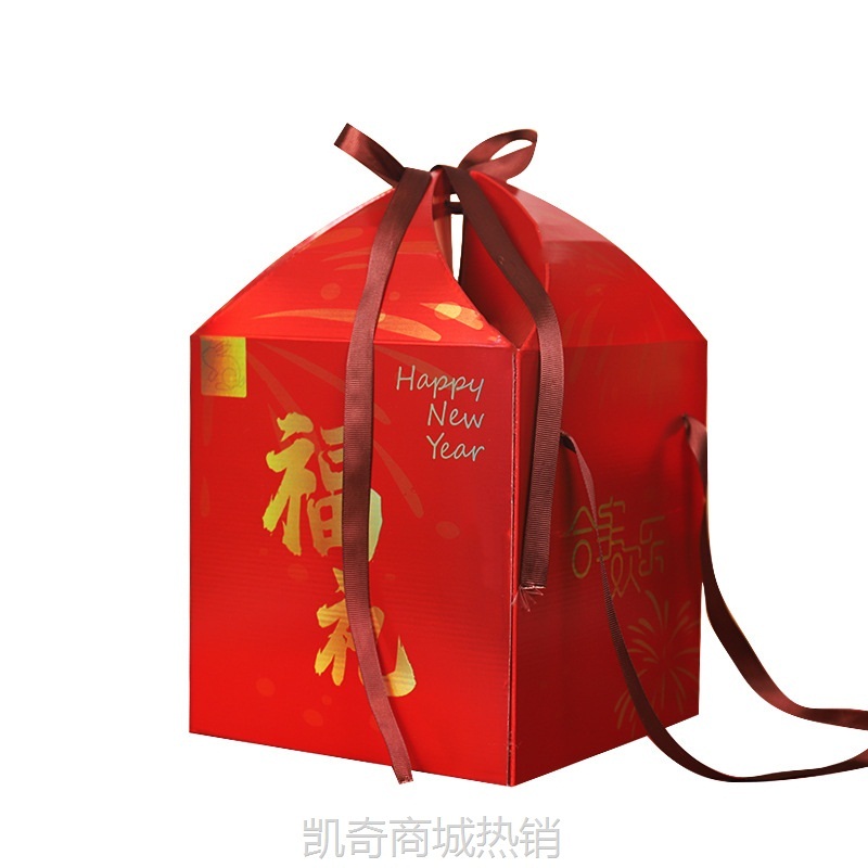 新年福礼礼盒中国红新年礼盒可放各种春节年货零食坚果现货现发