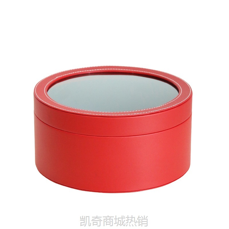 韦芙丽新年礼盒伴手礼过年货喜庆喜糖皮质圆形礼品包装盒厂家批发