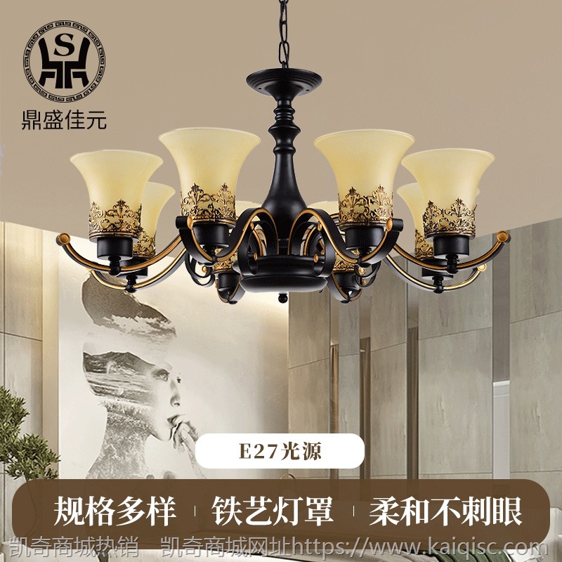 新中式纯铁吊灯 大气家用书房别墅酒店会所大堂工程家装灯具灯饰