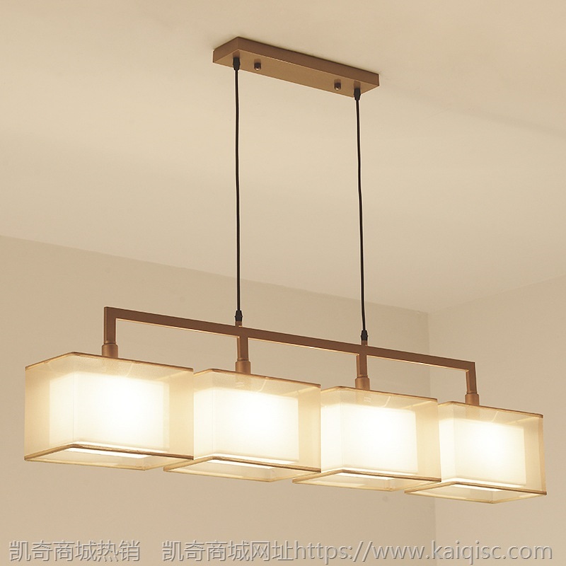 新中式歺厅餐厅灯吊灯餐馆餐桌灯具三头长条灯现代简约饭店客厅灯