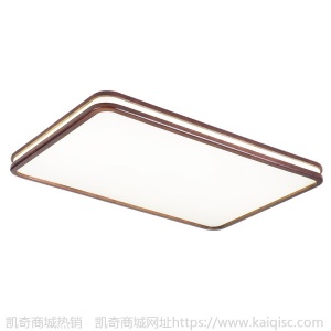 新中式客厅长方形led吸顶灯胡桃木色实木榻榻米卧室超薄灯具7178