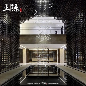 正源新中式灯具定制吊灯会所灯具订制别墅酒店非标工程灯具灯定制