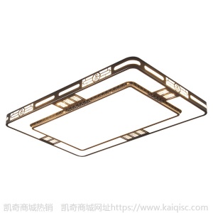 新款铁艺水晶灯具新中式长方形室内家装卧室客厅大灯LED吸顶灯