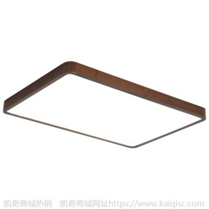 新中式吸顶灯简约长方形led客厅灯北欧胡桃木色超薄卧室灯具8135