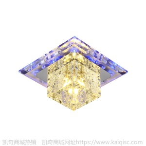 玄关灯创意射灯led嵌入式方形筒灯水晶过道灯走廊灯简约现代小灯