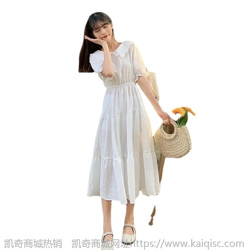 连衣裙少女生夏装2021年新款初中高中学生韩版紫色长裙子仙女超仙