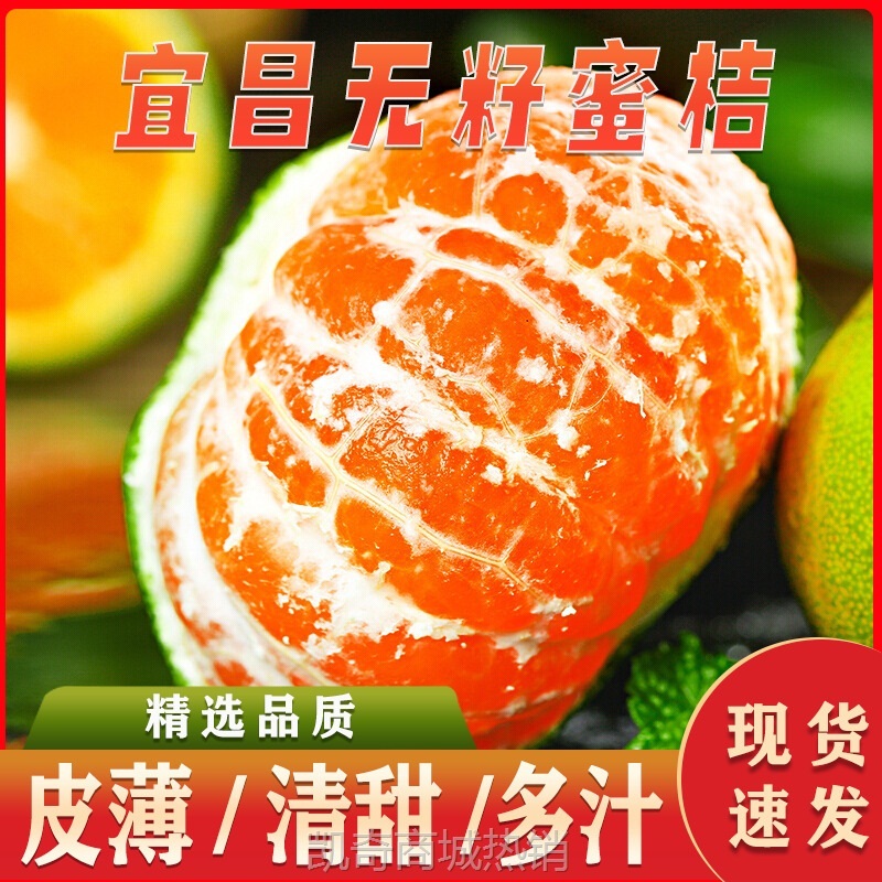 宜昌无籽蜜橘新鲜桔子蜜桔薄皮孕妇水果柑橘早熟桔子青皮蜜桔